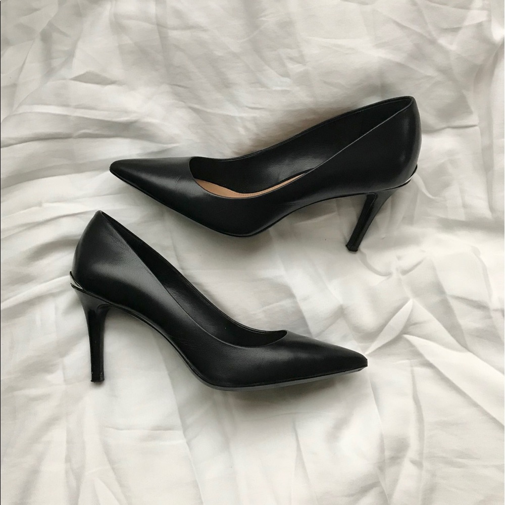 Calvin Klein Black Leather Pumps